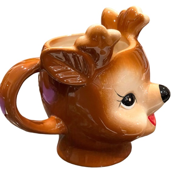 Pottery Barn  Cheeky Reindeer Earthenware Mug 12 FL Oz Retro Style - Picture 3 of 8